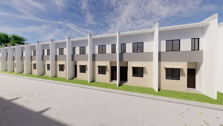 Exterior view of the Amber two-story townhouse at Bloomdale Residences, showcasing its modern facade and spacious design.