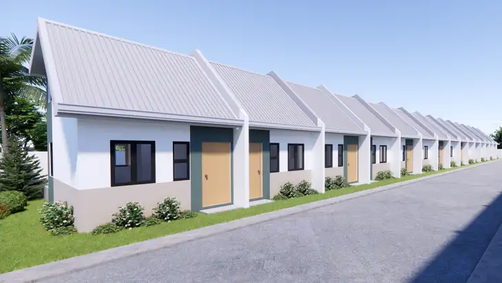 ront exterior 3D render of Anika Rowhouse-Lofted model at Bloomdale Residences San Bartolome